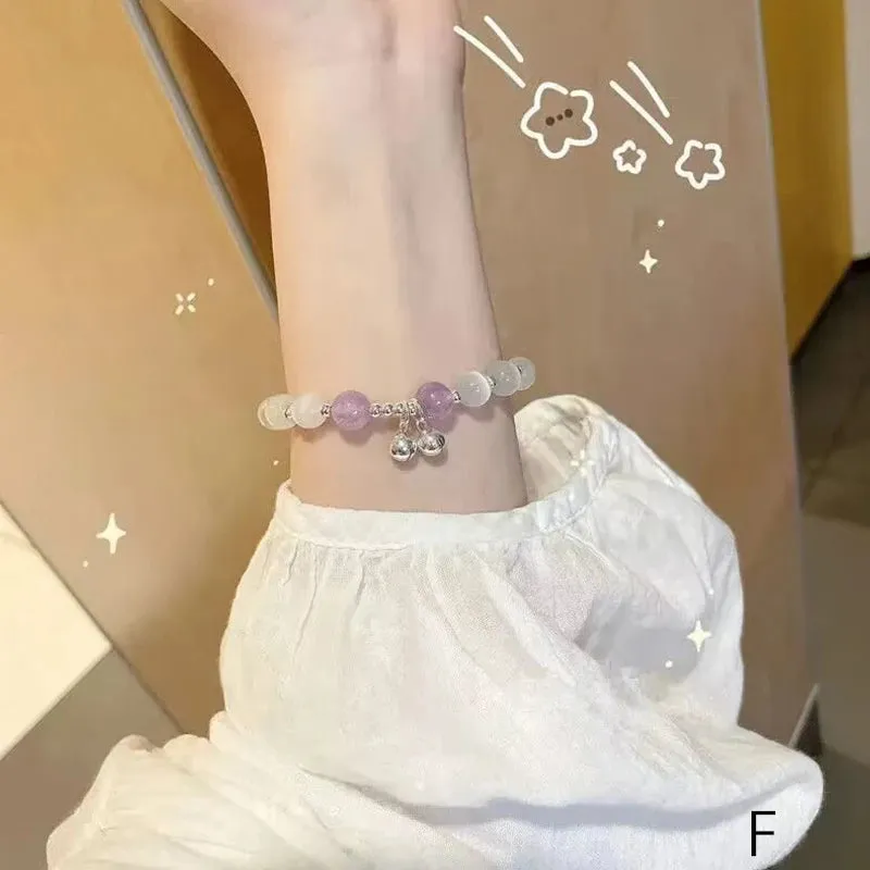 Unique Fashion Firecracker Crystal Beaded Bracelet Friendship Glass Bracelets for Girls Star Moon Cloud Flower Jewelry