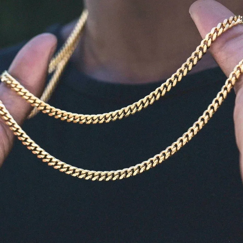 VenusFox Ant Angel Basic Punk Stainless Steel Necklace for Men Women Cuban Link Chain Chokers Minimalist Choker Necklace Hot Jewelry