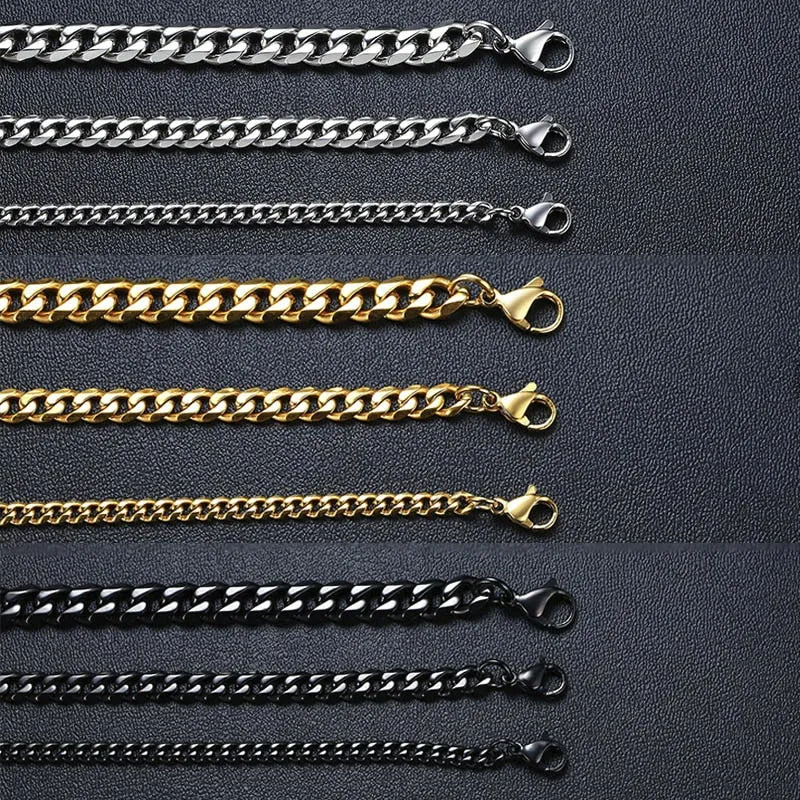 VenusFox Ant Angel Basic Punk Stainless Steel Necklace for Men Women Cuban Link Chain Chokers Minimalist Choker Necklace Hot Jewelry