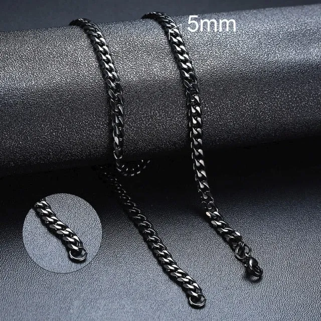 VenusFox Ant Angel Basic Punk Stainless Steel Necklace for Men Women Cuban Link Chain Chokers Minimalist Choker Necklace Hot Jewelry