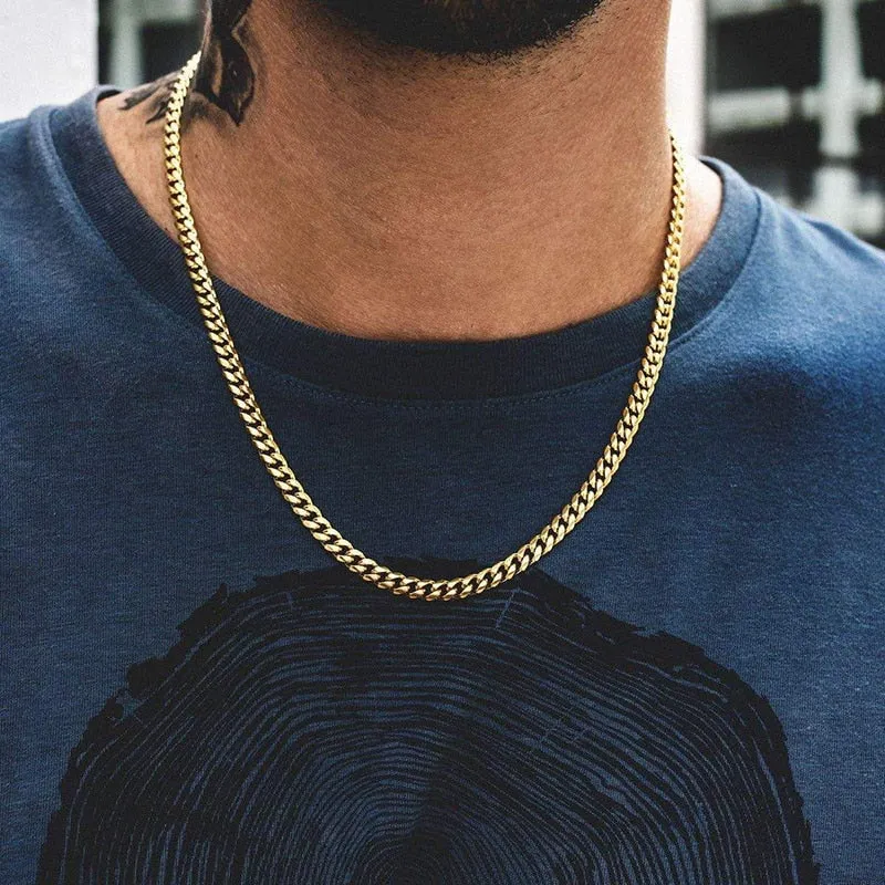 VenusFox Ant Angel Basic Punk Stainless Steel Necklace for Men Women Cuban Link Chain Chokers Minimalist Choker Necklace Hot Jewelry