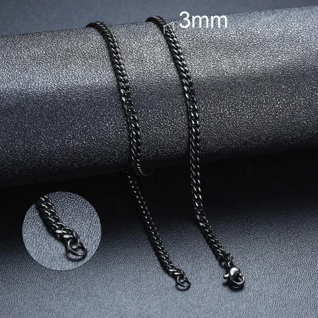 VenusFox Ant Angel Basic Punk Stainless Steel Necklace for Men Women Cuban Link Chain Chokers Minimalist Choker Necklace Hot Jewelry