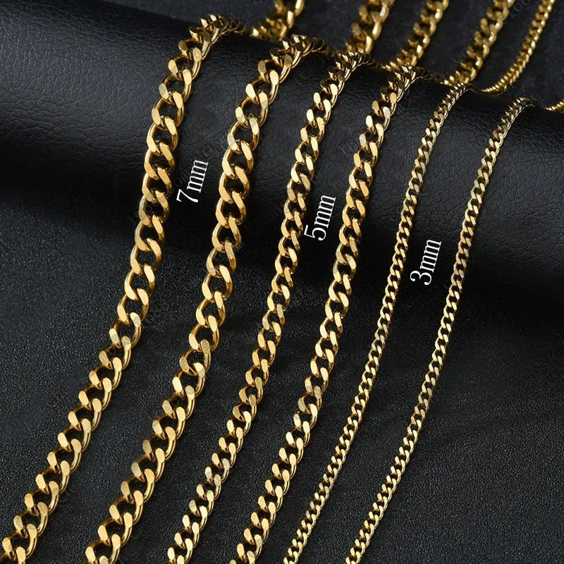 VenusFox Ant Angel Basic Punk Stainless Steel Necklace for Men Women Cuban Link Chain Chokers Minimalist Choker Necklace Hot Jewelry