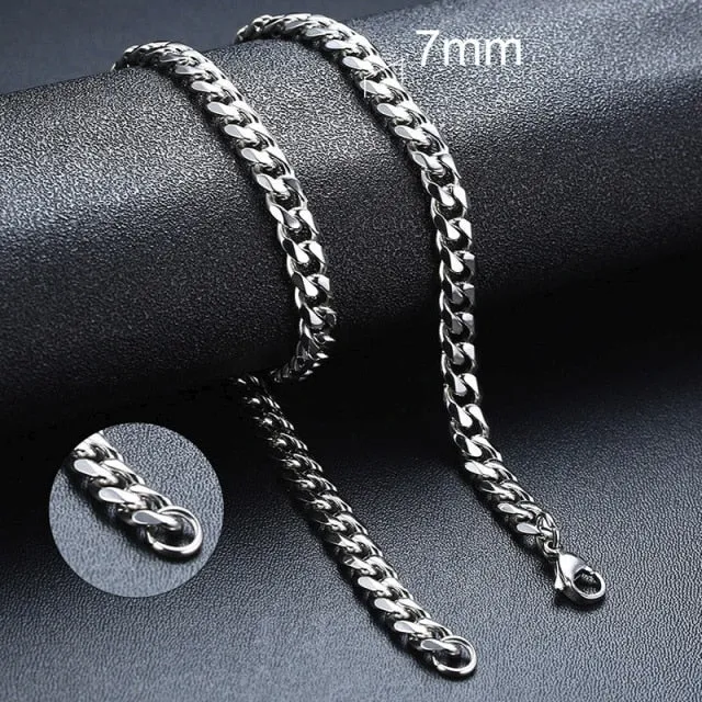 VenusFox Ant Angel Basic Punk Stainless Steel Necklace for Men Women Cuban Link Chain Chokers Minimalist Choker Necklace Hot Jewelry