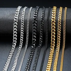 VenusFox Ant Angel Basic Punk Stainless Steel Necklace for Men Women Cuban Link Chain Chokers Minimalist Choker Necklace Hot Jewelry