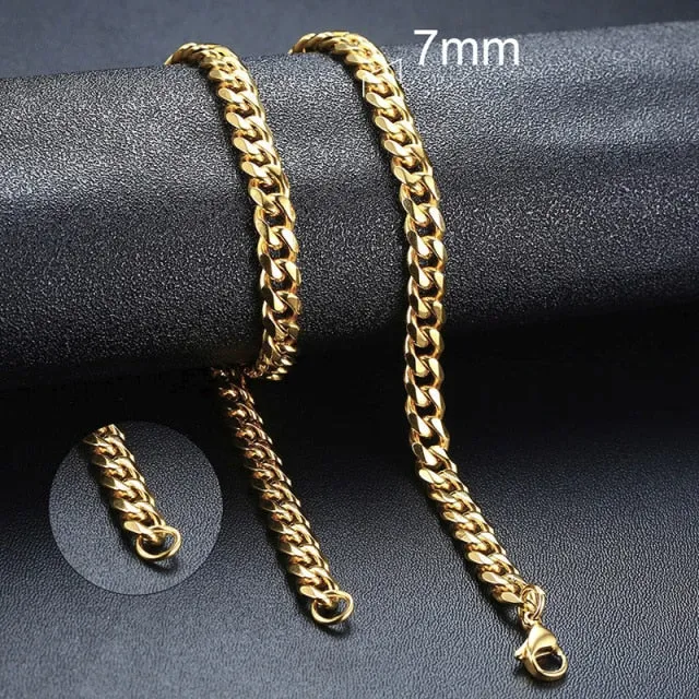 VenusFox Ant Angel Basic Punk Stainless Steel Necklace for Men Women Cuban Link Chain Chokers Minimalist Choker Necklace Hot Jewelry
