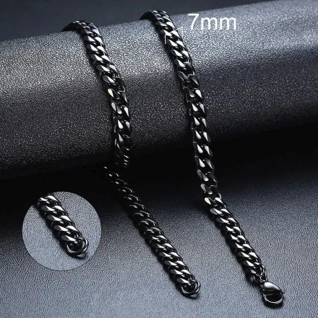 VenusFox Ant Angel Basic Punk Stainless Steel Necklace for Men Women Cuban Link Chain Chokers Minimalist Choker Necklace Hot Jewelry