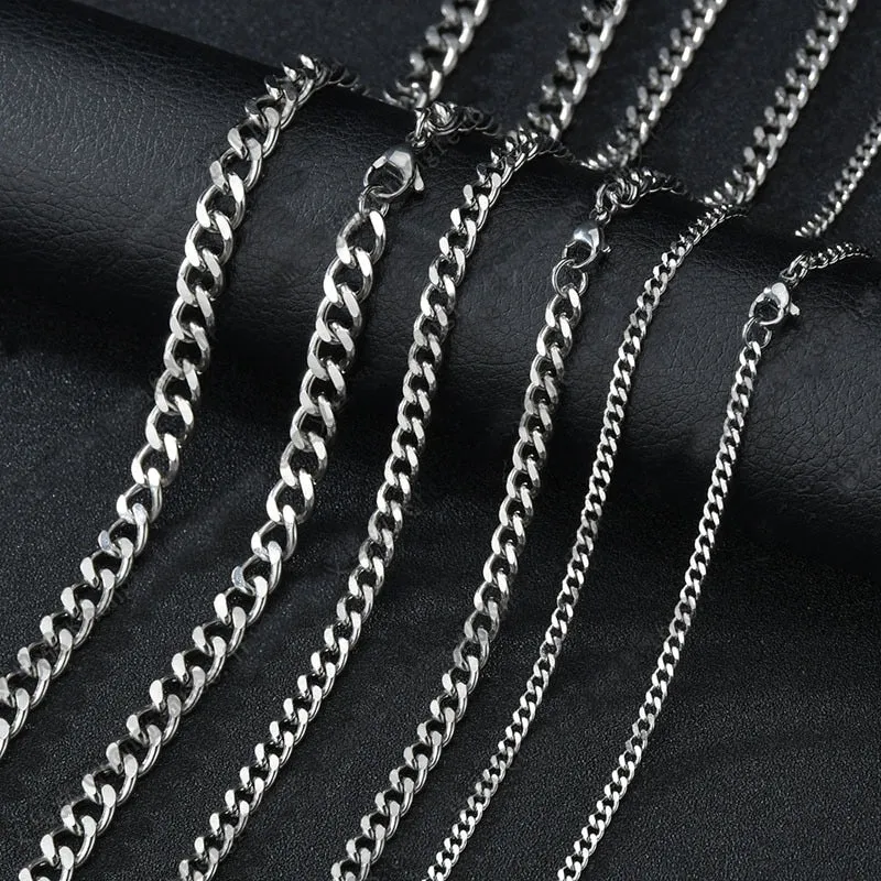 VenusFox Ant Angel Basic Punk Stainless Steel Necklace for Men Women Cuban Link Chain Chokers Minimalist Choker Necklace Hot Jewelry