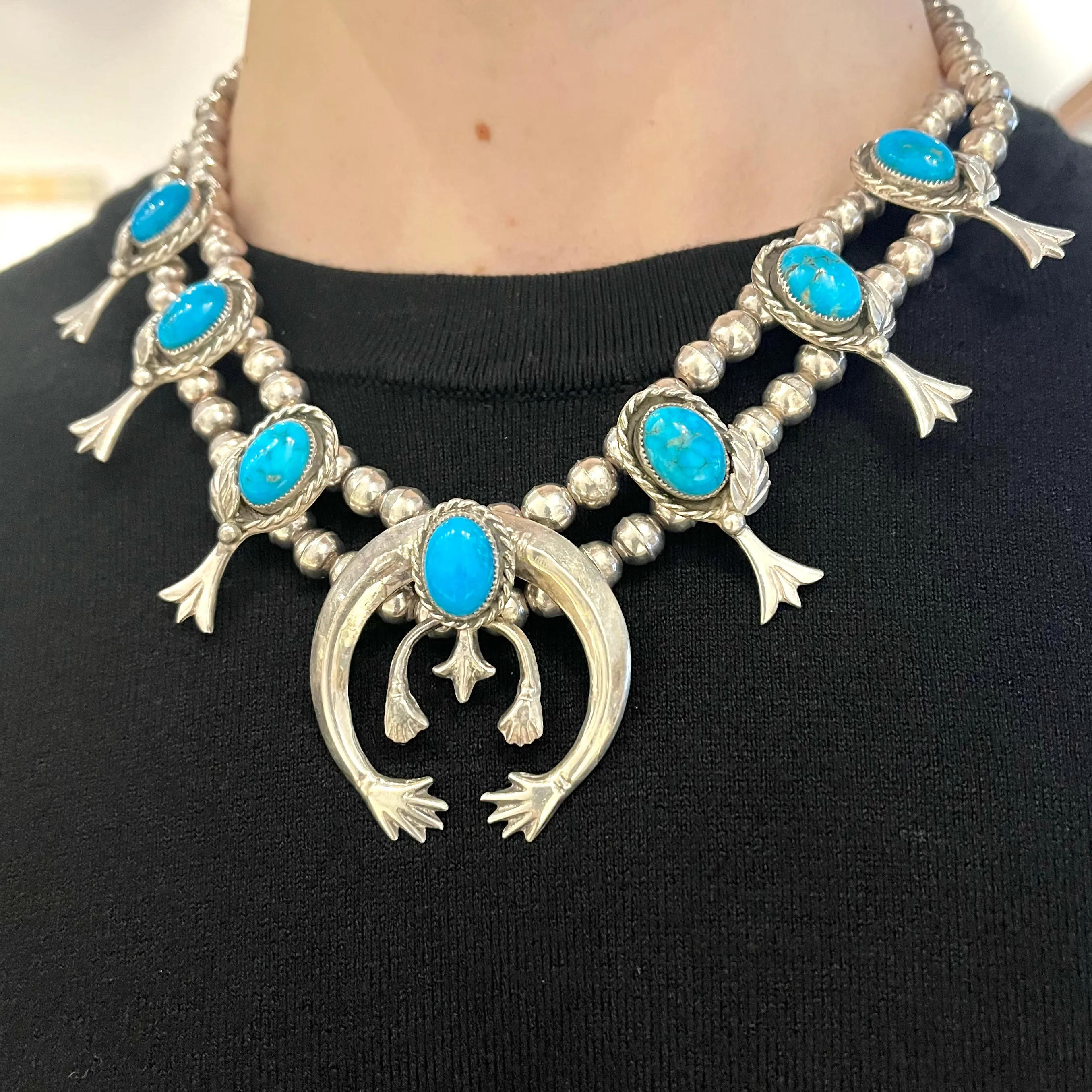Vintage Mini Squash Blossom Necklace