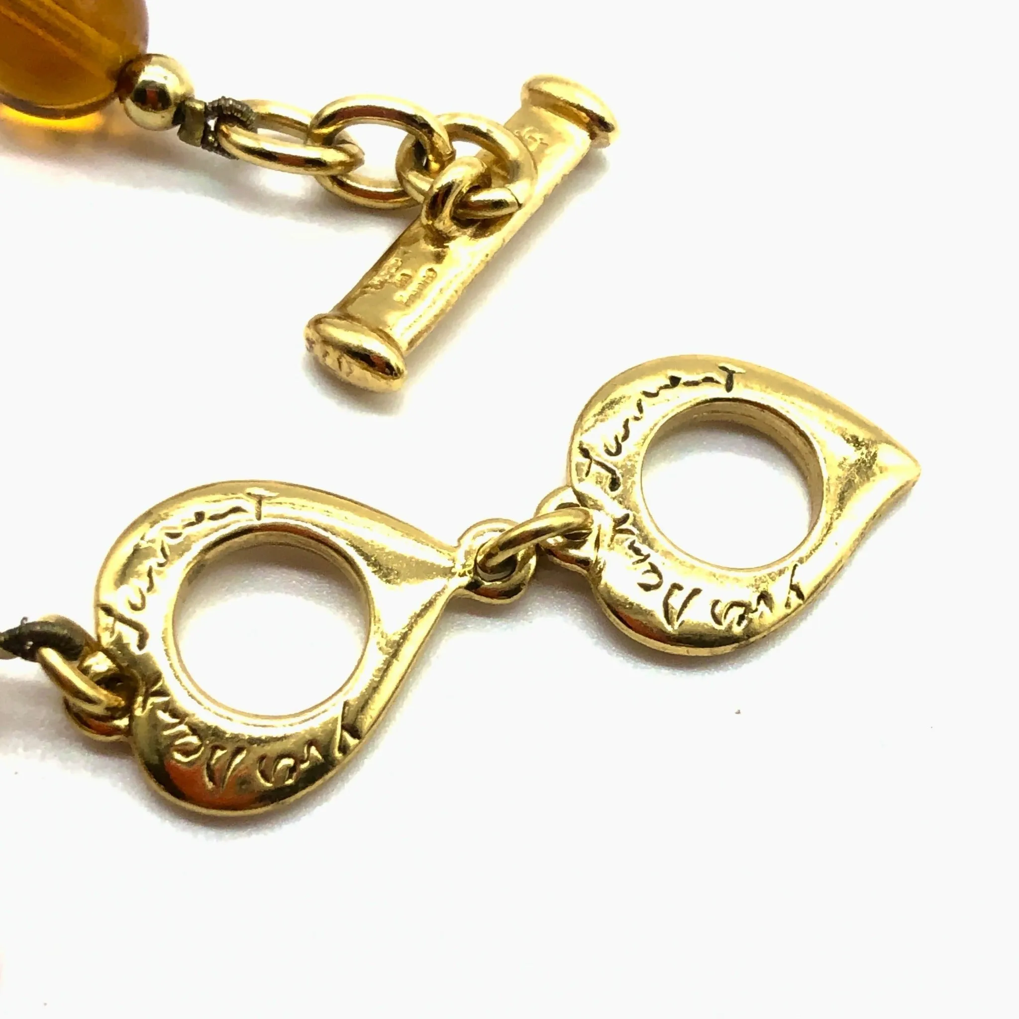 Vintage YSL Bracelet with Beads and Gold Leaves
