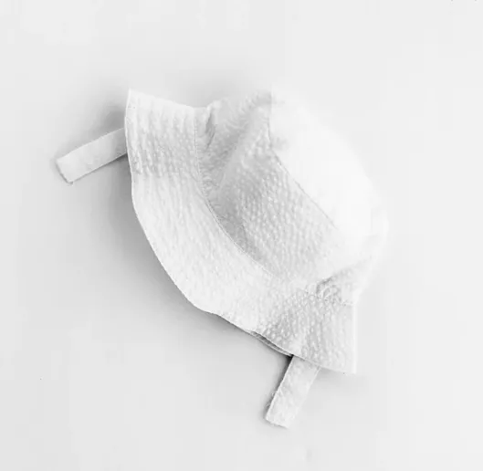 White Seersucker Bucket Hat