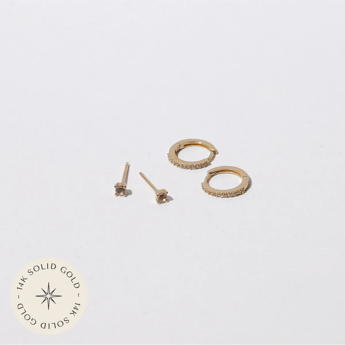 White Topaz Gift Set in Solid Gold