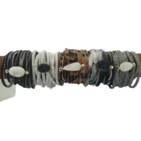 Wide Suede Drusy Quartz Bracelet Women's Jewelry