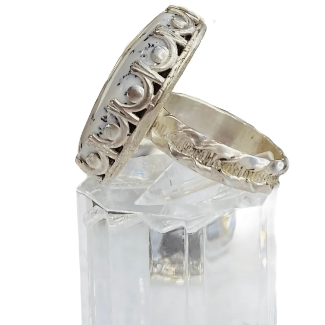 Women's Dendritic Opal Natural Gemstone Ring