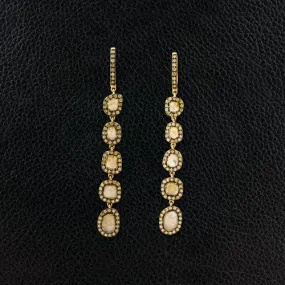 Yellow Diamond Slice Dangle Earrings